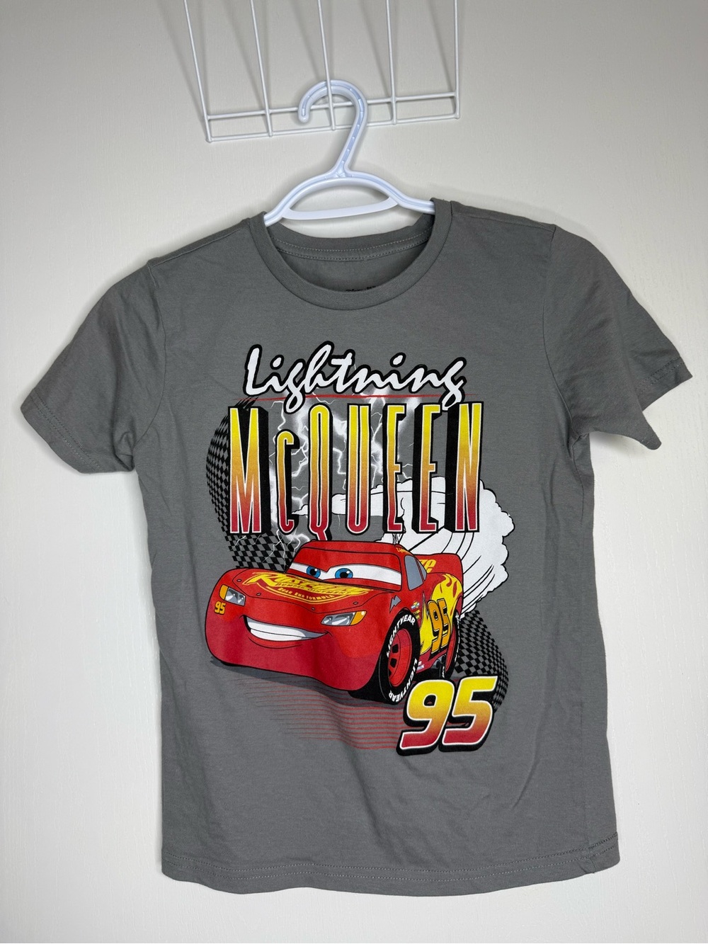 Lightning McQueen Graphic Tee Short Sleeve - Red & Gray Boys S (7/8)